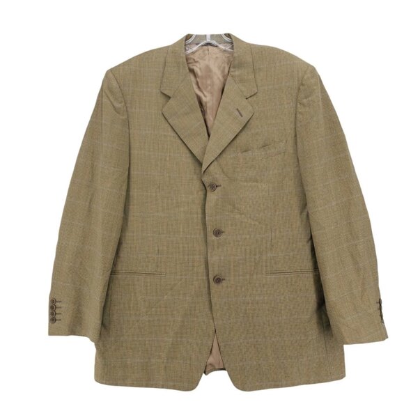 CANALI 100% Wool 3-Button Blazer Micro Pattern Check Size IT 54 - US 44 R